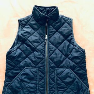 JCREW Womens Size Small Quilted Vest Navy Blue